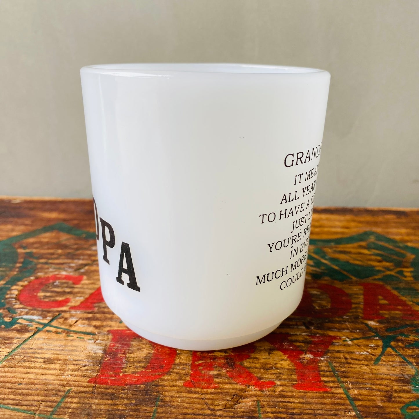 【USA vintage】Glas bake mug GRANDPA