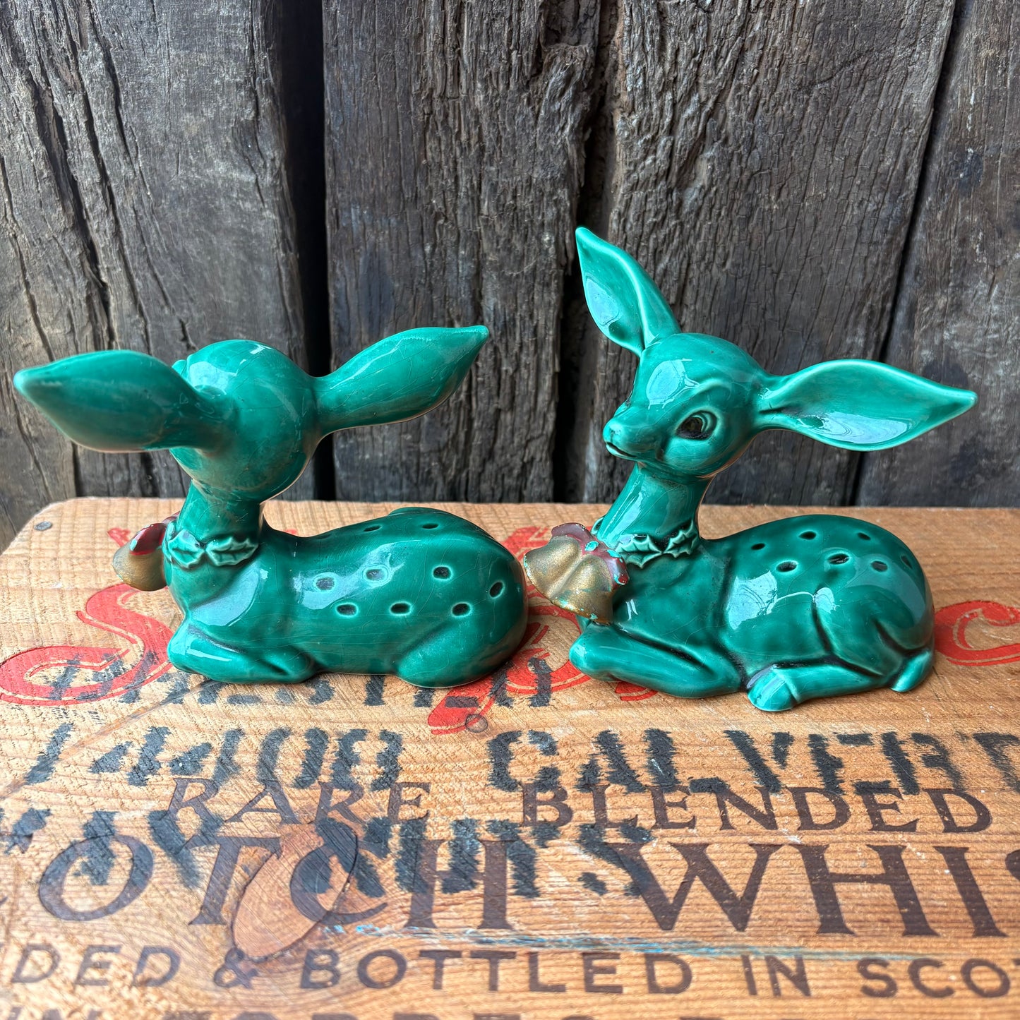 【1950s JAPAN Vintage】Lefton Ceramic Deer Figurines