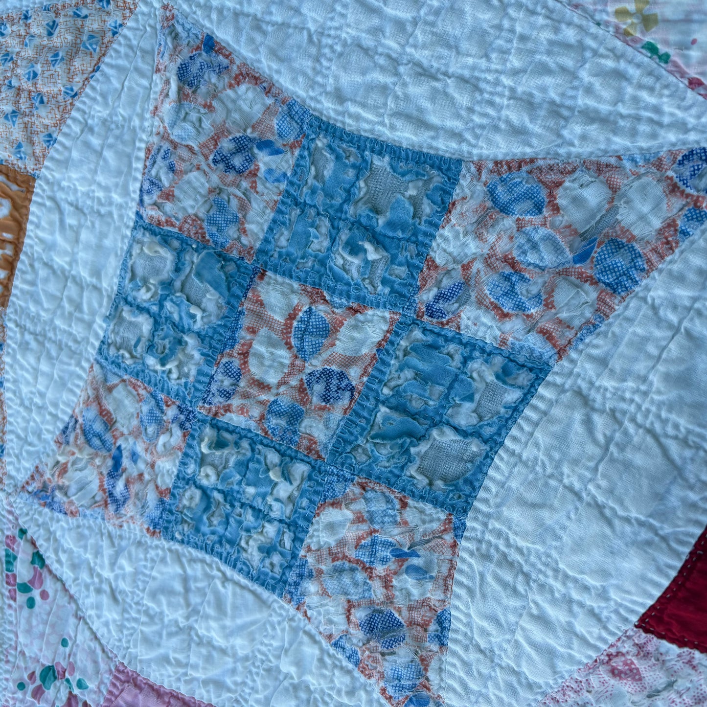 【USA vintage】feed sack antique quilt