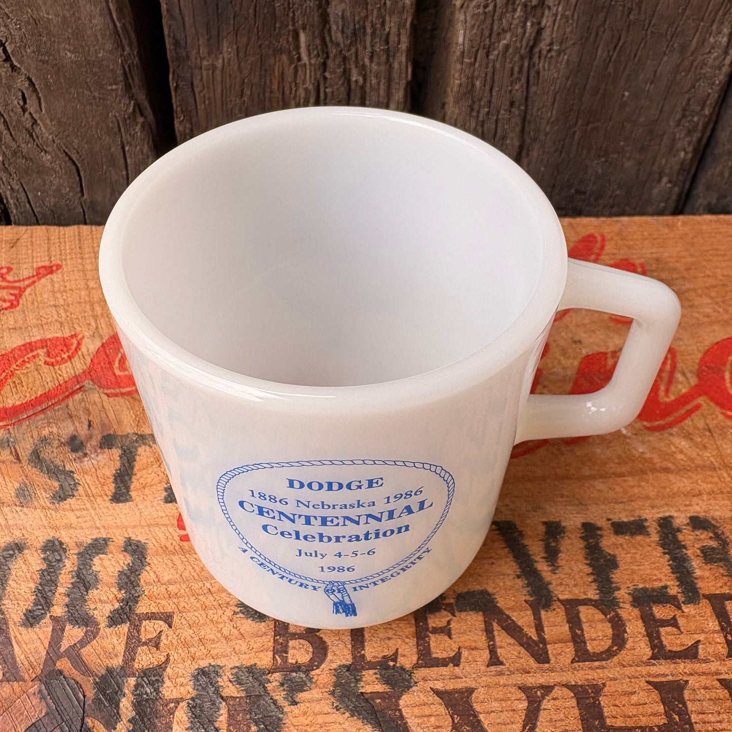 【1986 USA vintage】GALAXY DODGE Milk Glass Mug