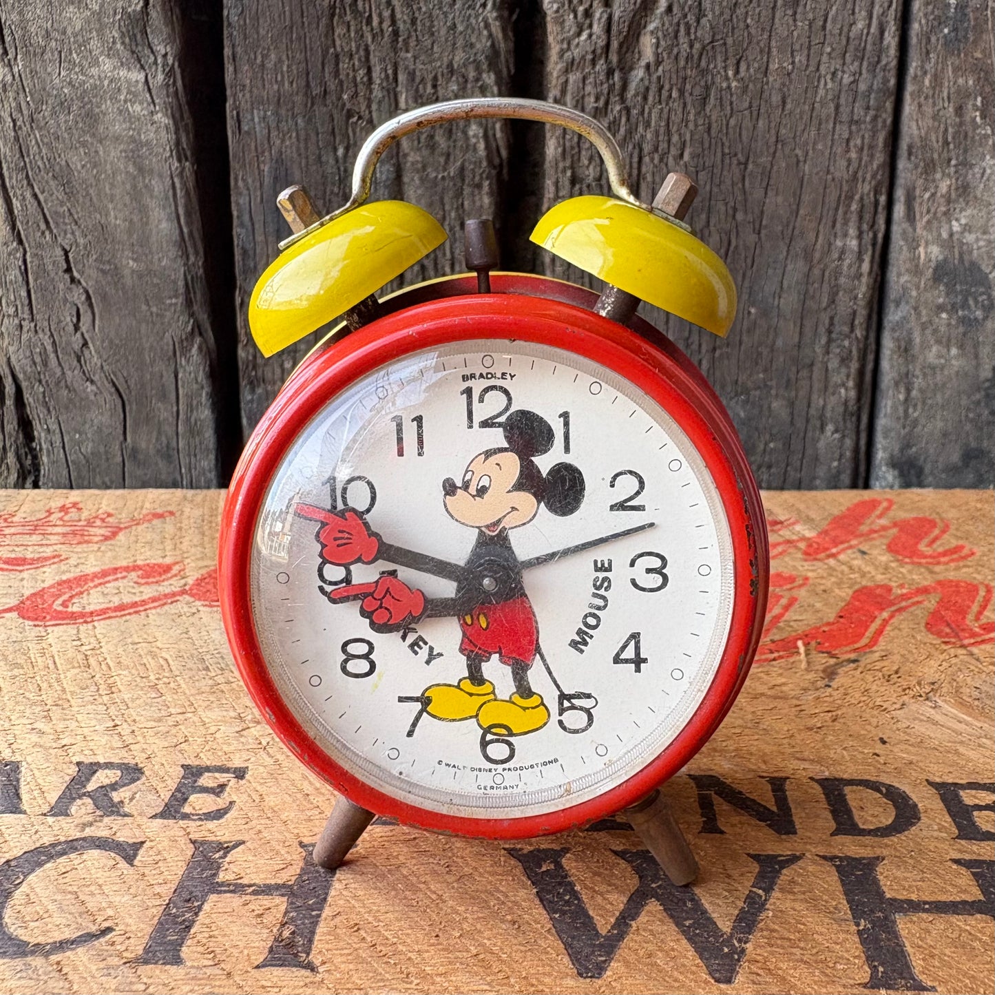 【1960s Germany vintage】BRADLEY Mickey Mouse Alarm Clock