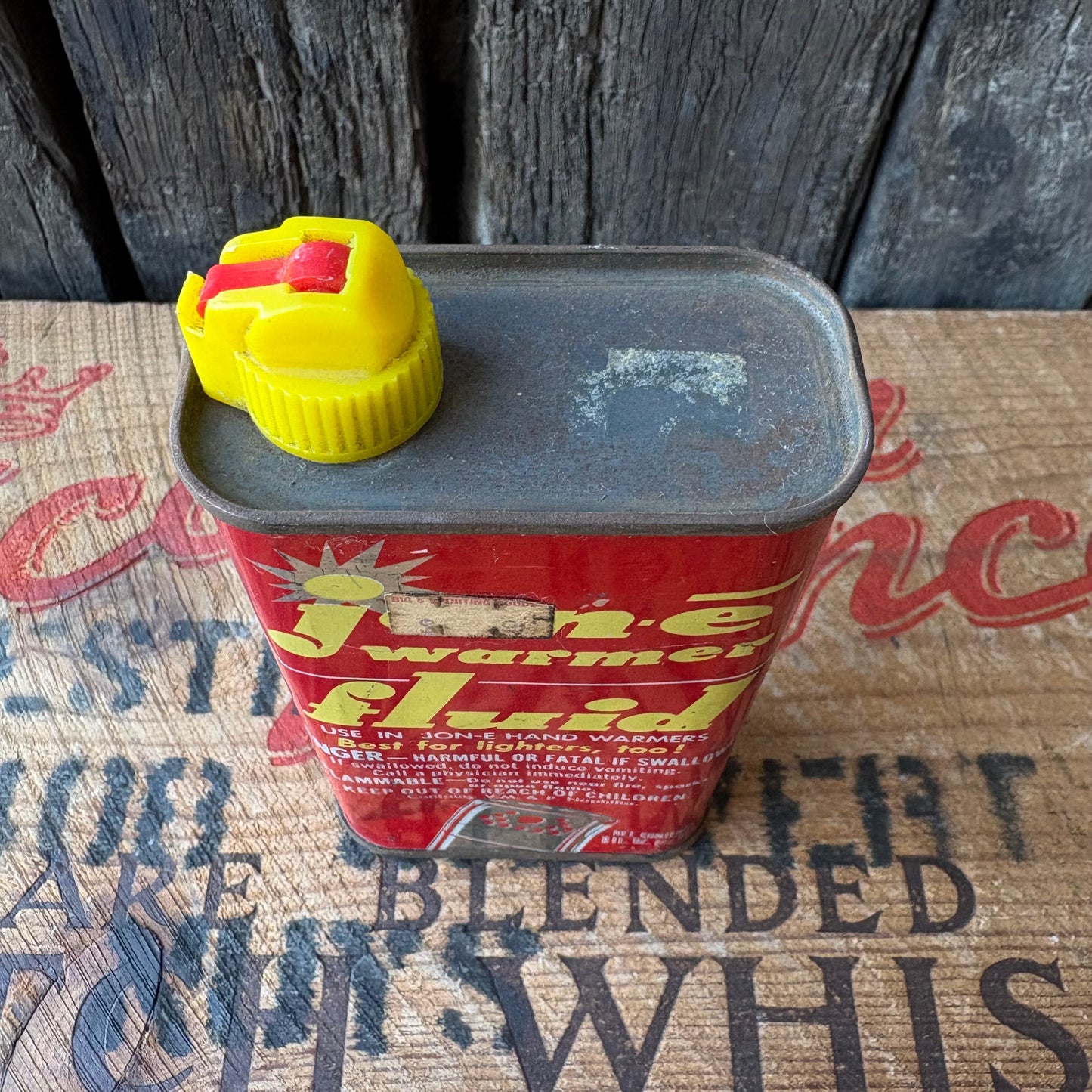 【1950s USA vintage】Jon-e Hand Warmer Fluid Advertising Tin Can