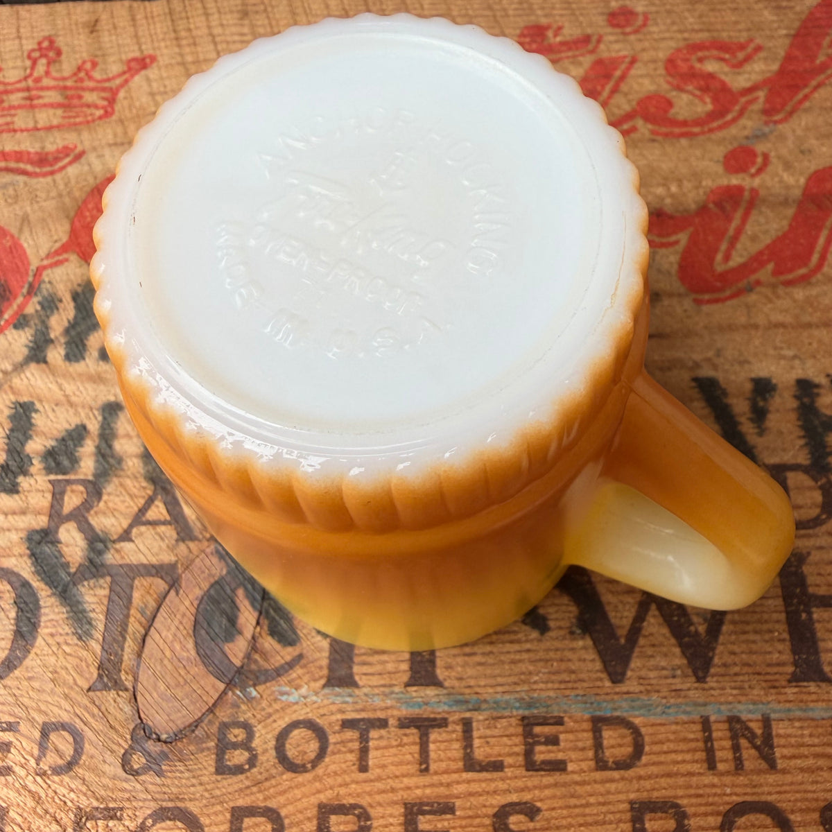 【1960-1976 USA vintage】Fire-King ribbed bottom Mugcup