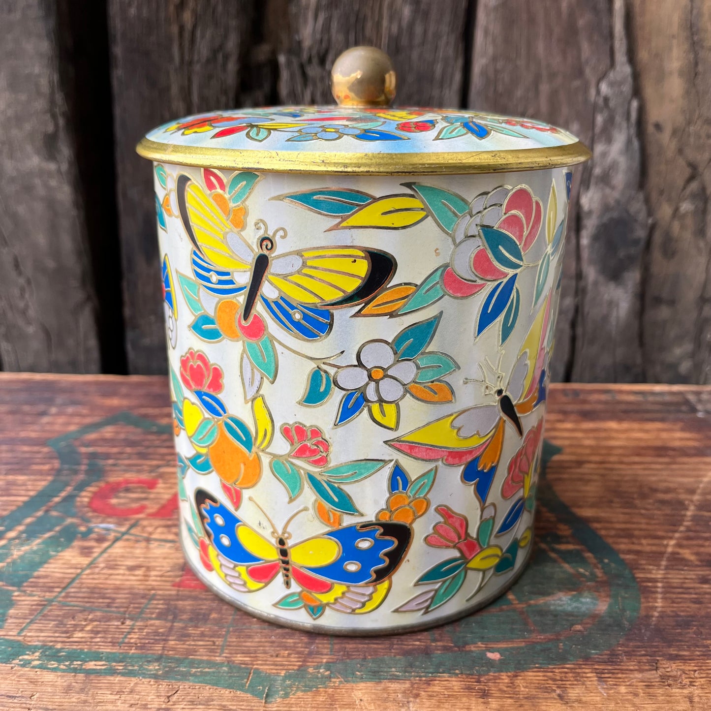 【England vintage】Daher Butterfly Tin Can