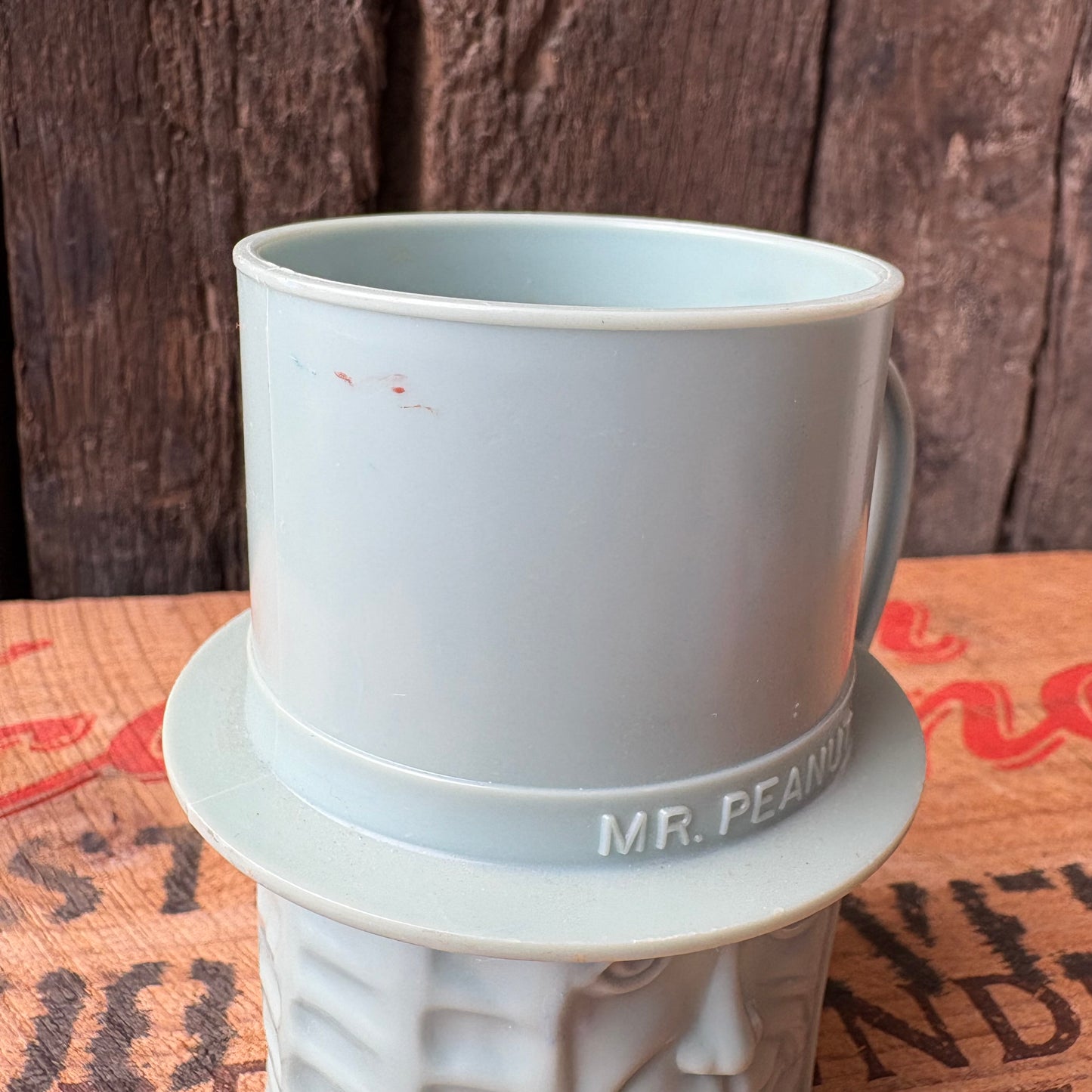 【1950s-1960s USA vintage】MR. PEANUT Plastic Mug Blue