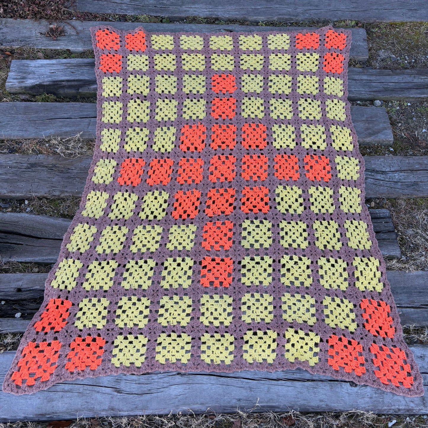 【USA vintage】granny blanket square