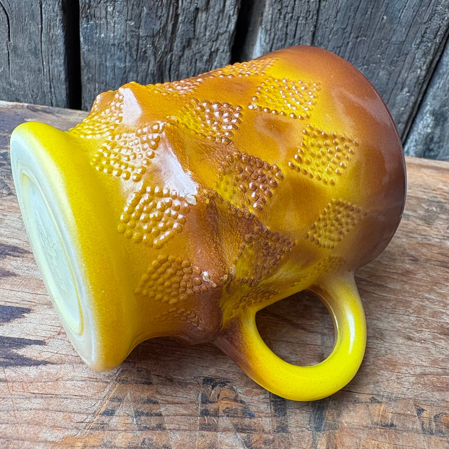 【1960s-1976 USA vintage】Fire-King Kimberley mug Yellow