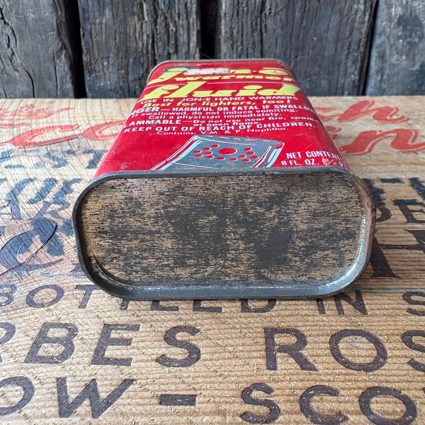 【1950s USA vintage】Jon-e Hand Warmer Fluid Advertising Tin Can
