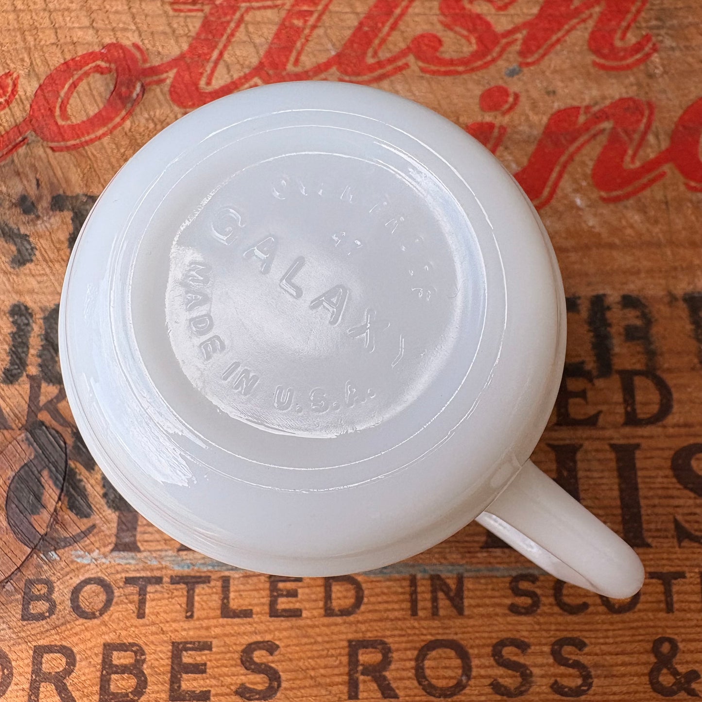 【1986 USA vintage】GALAXY DODGE Milk Glass Mug