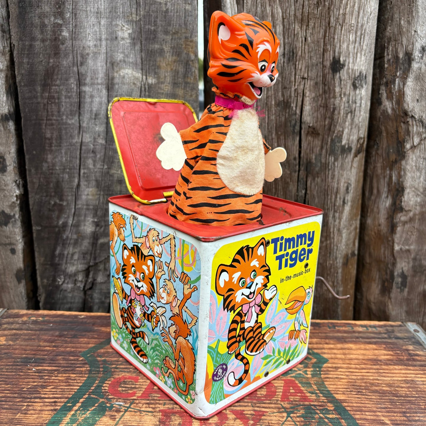 【1968 USA vintage】MATTEL Timmy Tiger in-the-music-box