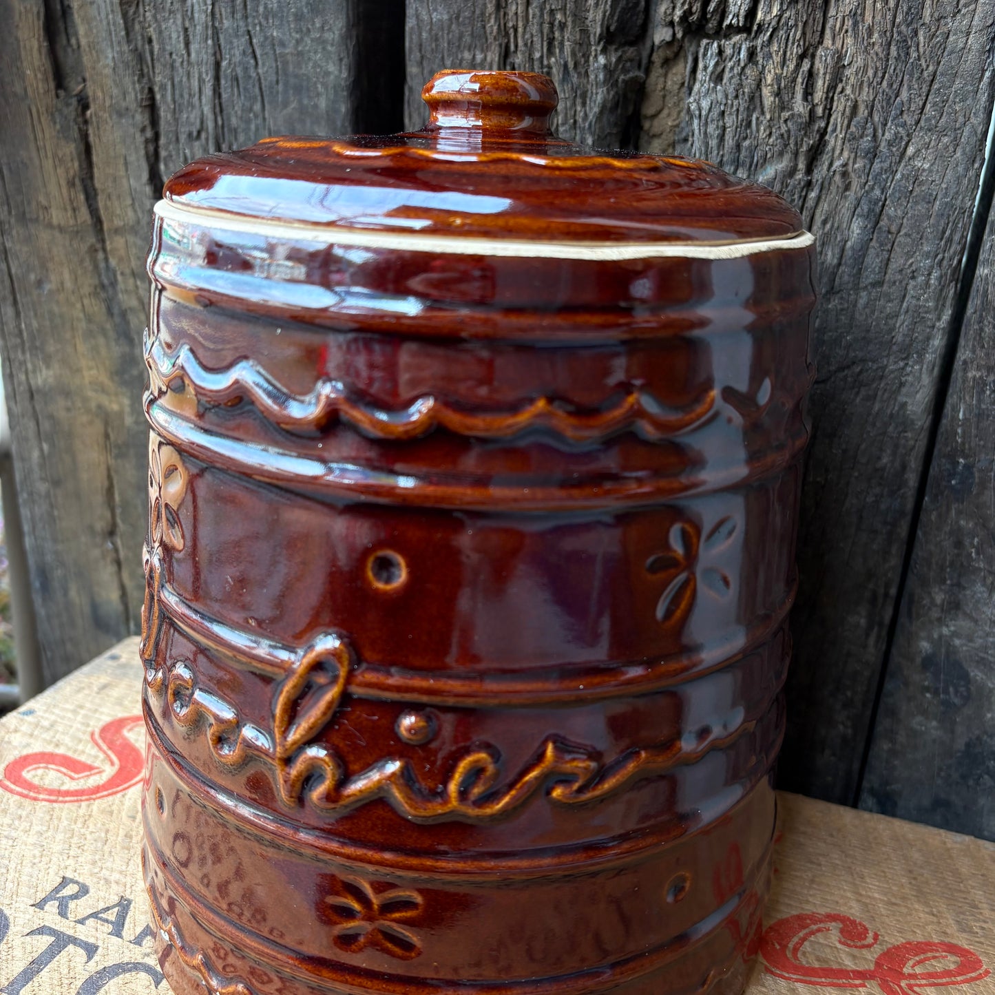 【1950s USA vintage】Marcrest Oven Proof Stoneware Cookie Jar