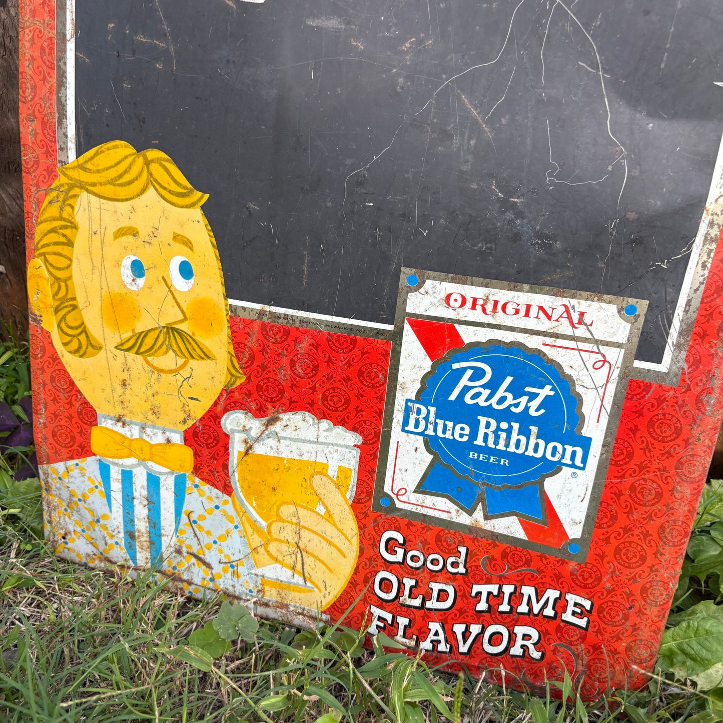【1960s USA vintage】Pabst Blue Ribbon Beer Advertising Chalkboard