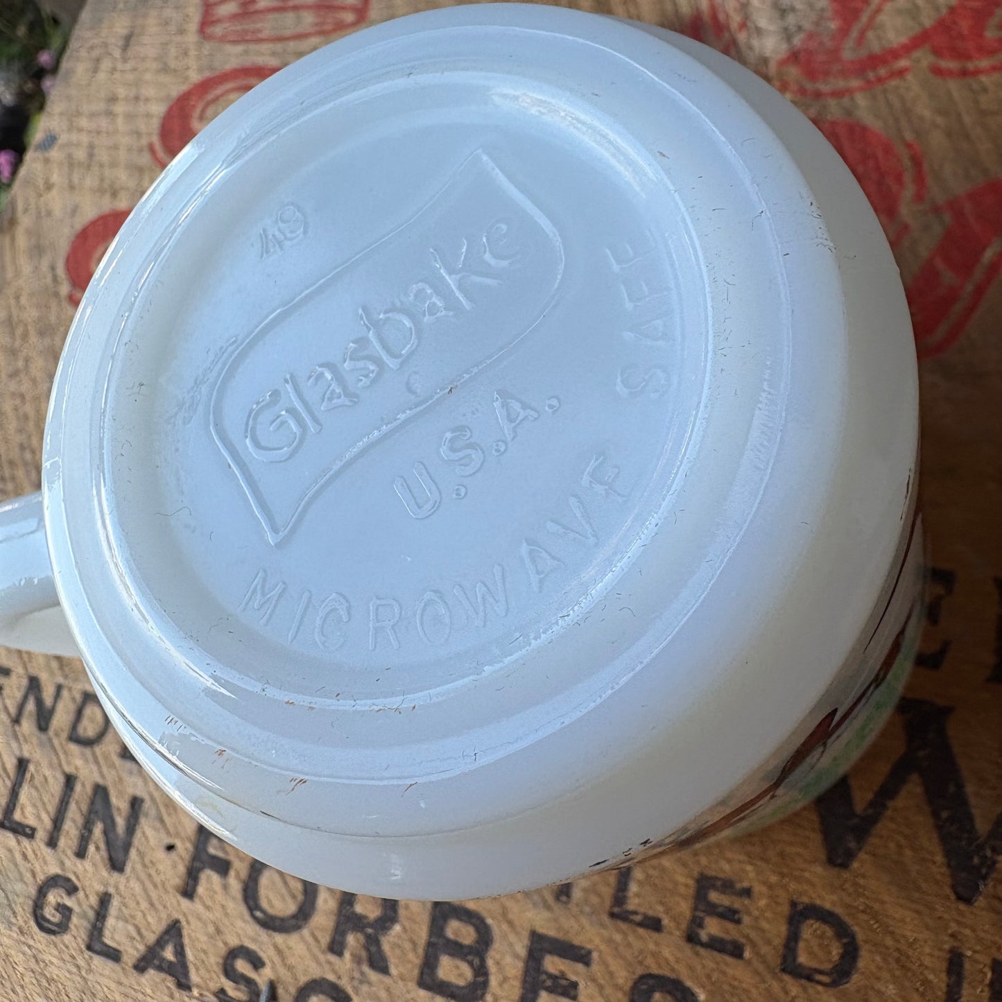 【1980s USA Vintage】Glasbake Milk Glass Mug