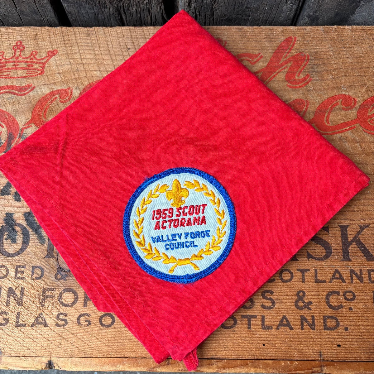 【1950s USA vintage】VALLEY FORGE COUNCIL 1959 SCOUT VICTORAMA Boy Scout Neckerchief