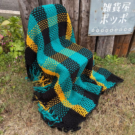 【 USA vintage】granny blanket check pattern
