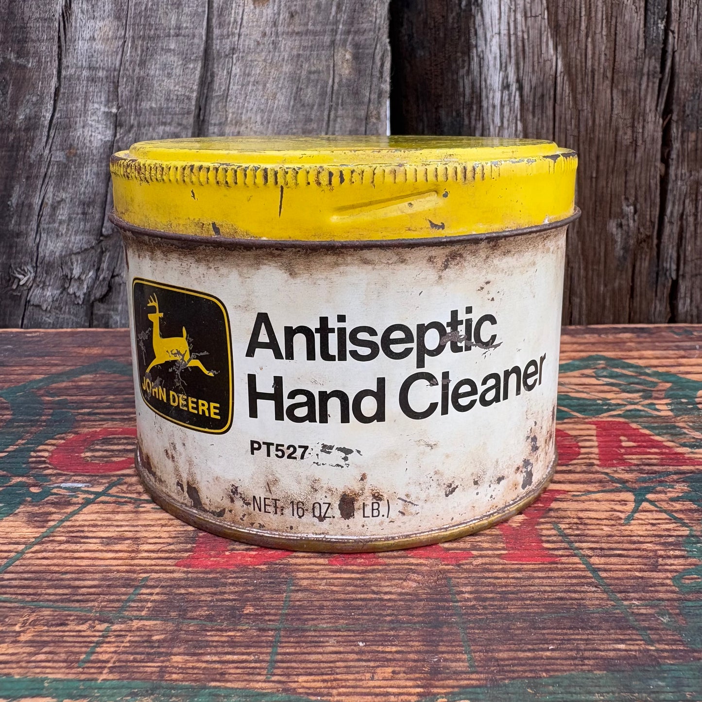 【1950s USA Vintage】 JOHN DEERE Antiseptic Hand Cleaner Tin Can