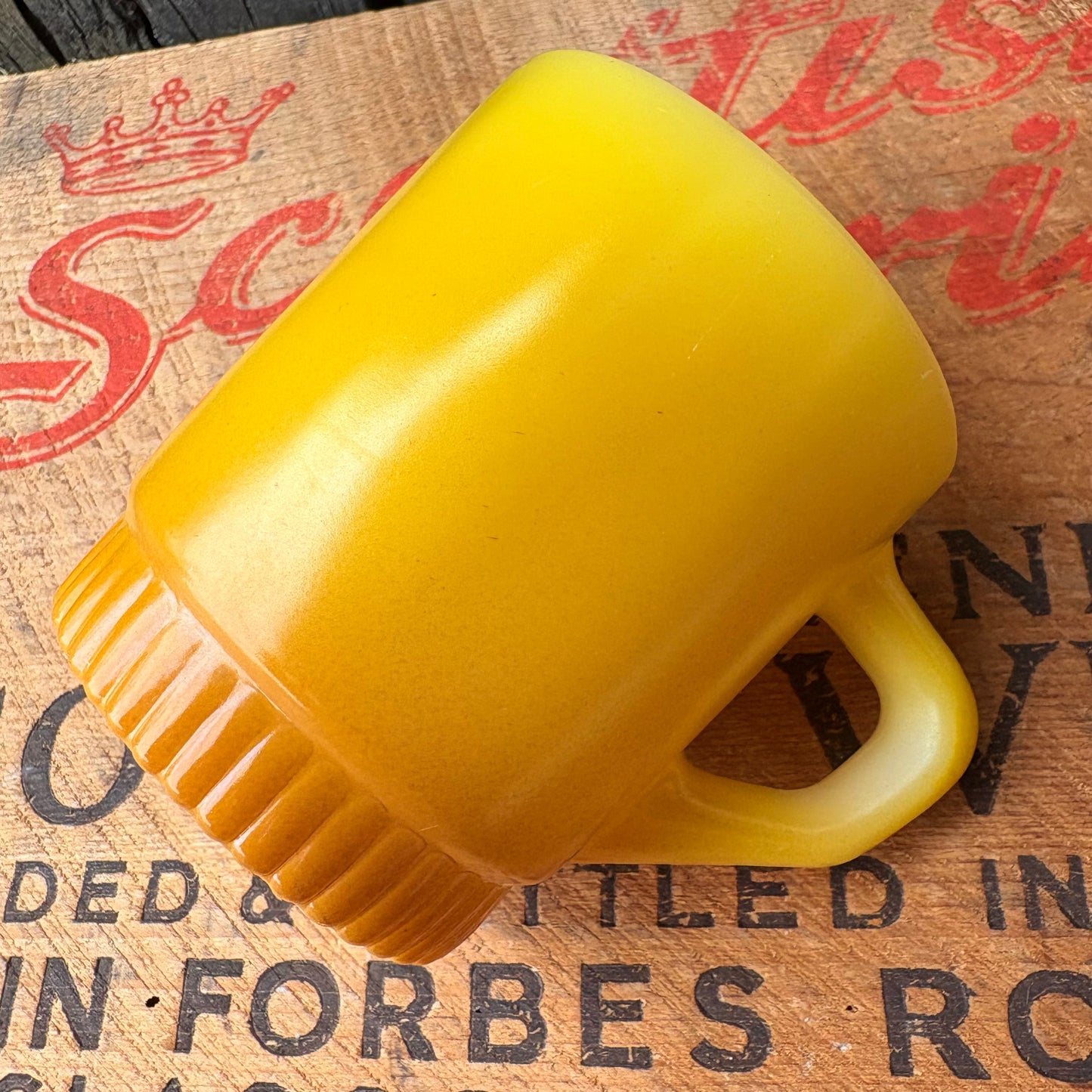 【1960-1976 USA vintage】Fire-King ribbed bottom Mugcup