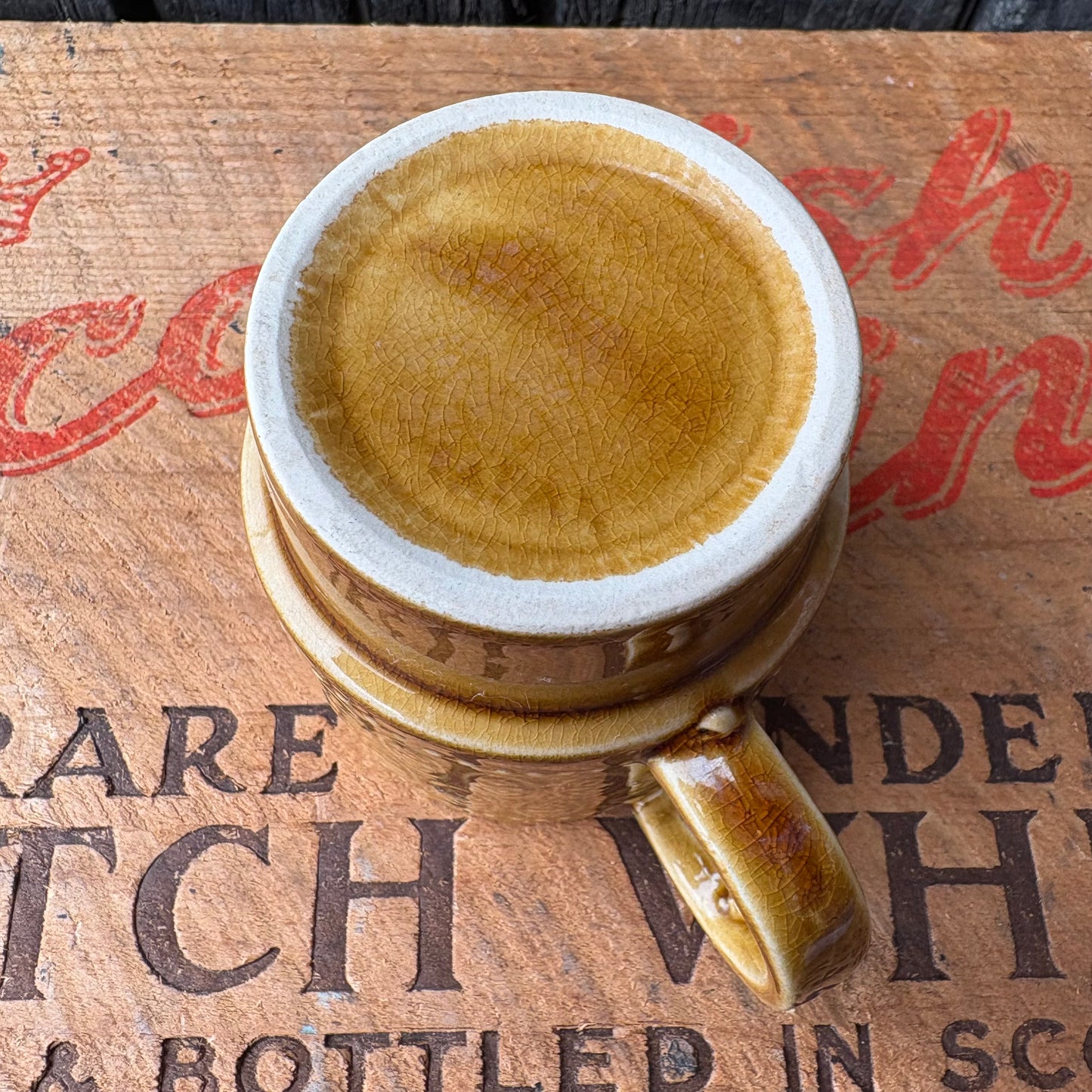 【1970s vintage】JAPAN stacking mug camel brown