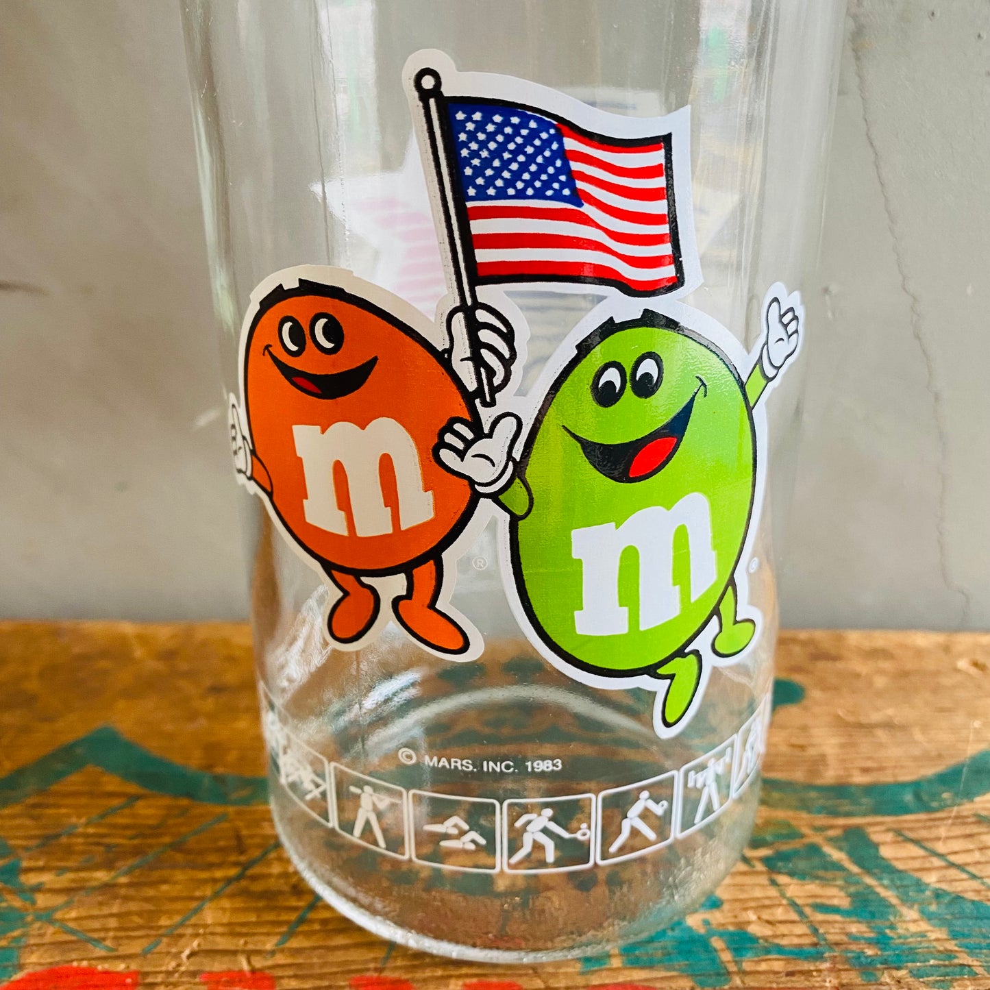 【1980s USA vintage】m&m's glass Jar