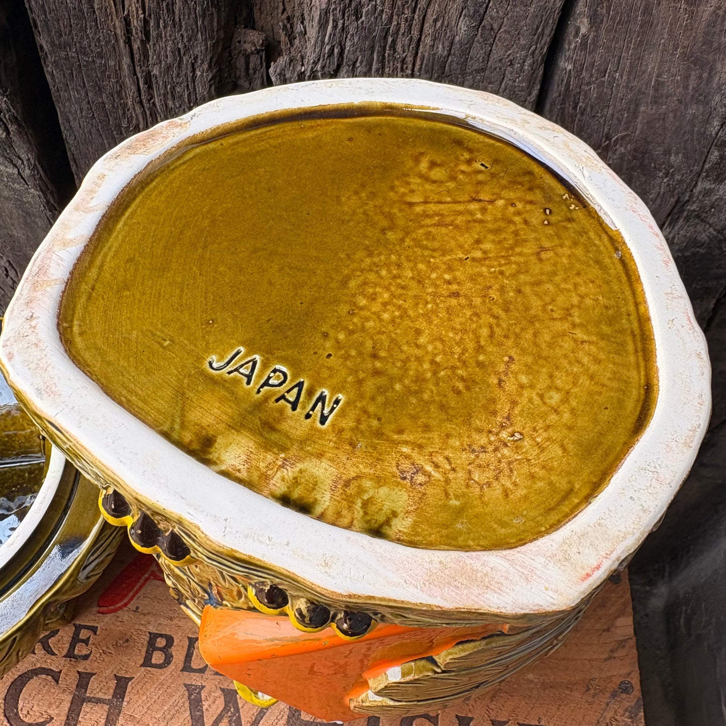 【1970s JAPAN vintage】Green Owl Cookie Jar