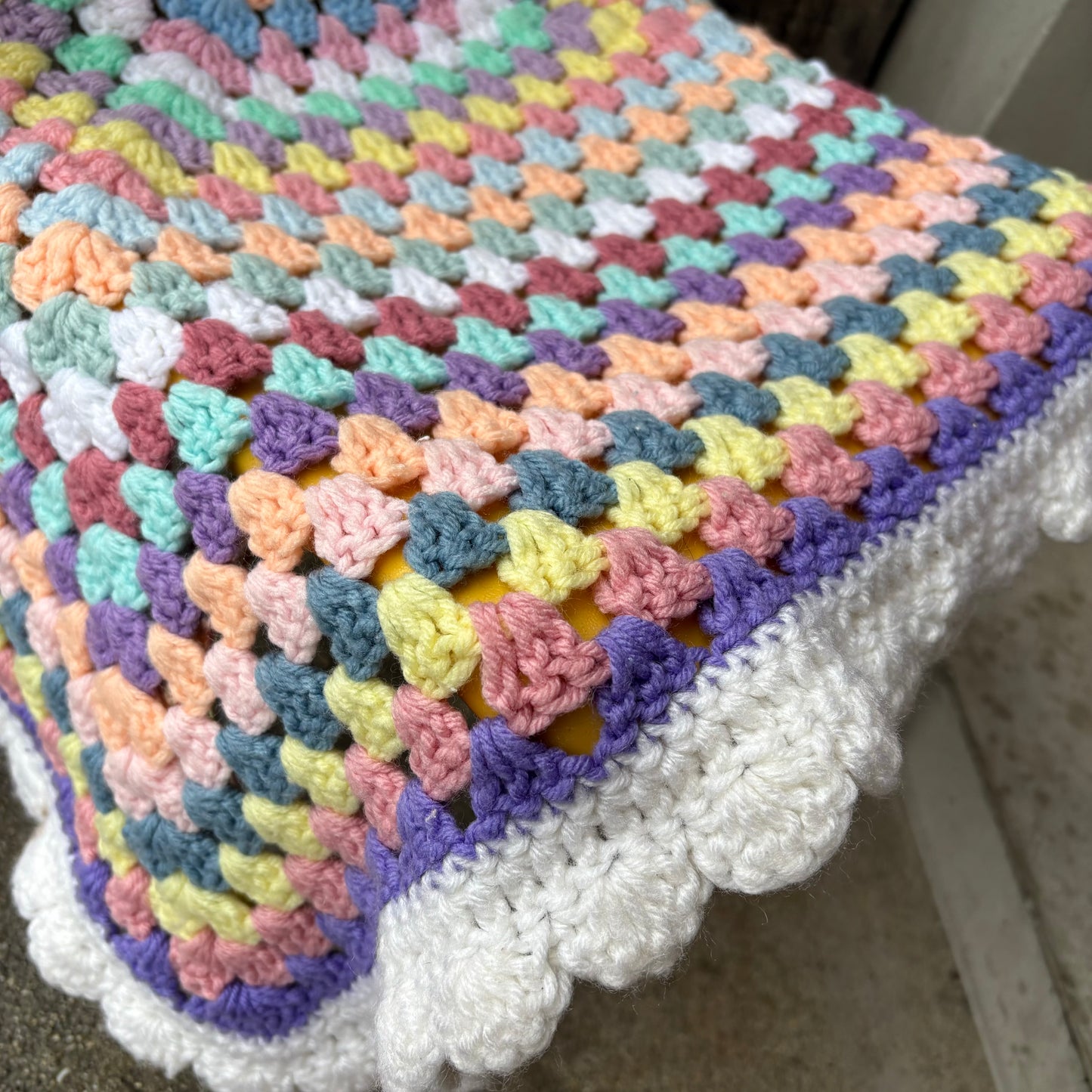 【USA vintage】granny blanket pastel