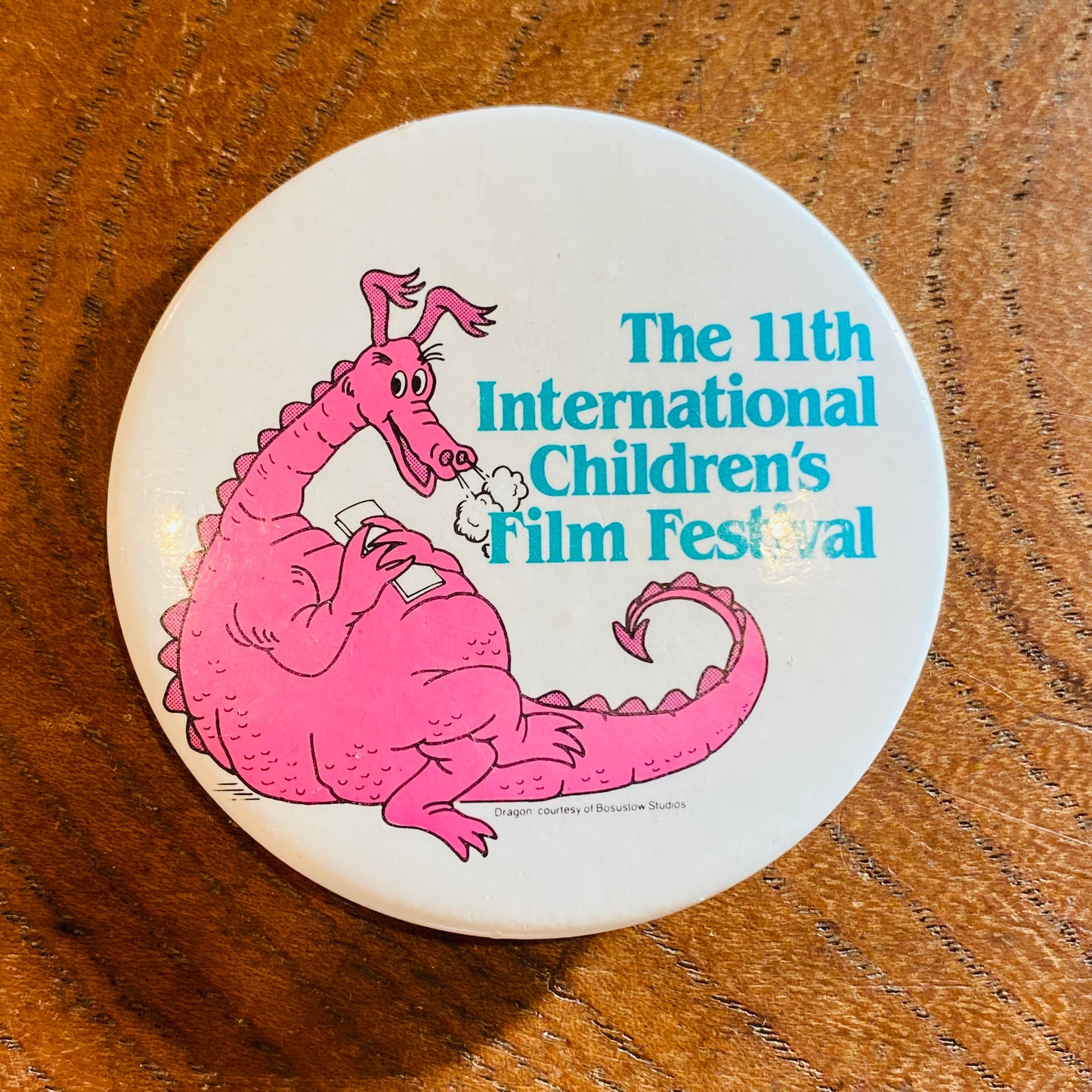 【USA vintage】缶バッジ Film Festival 恐竜