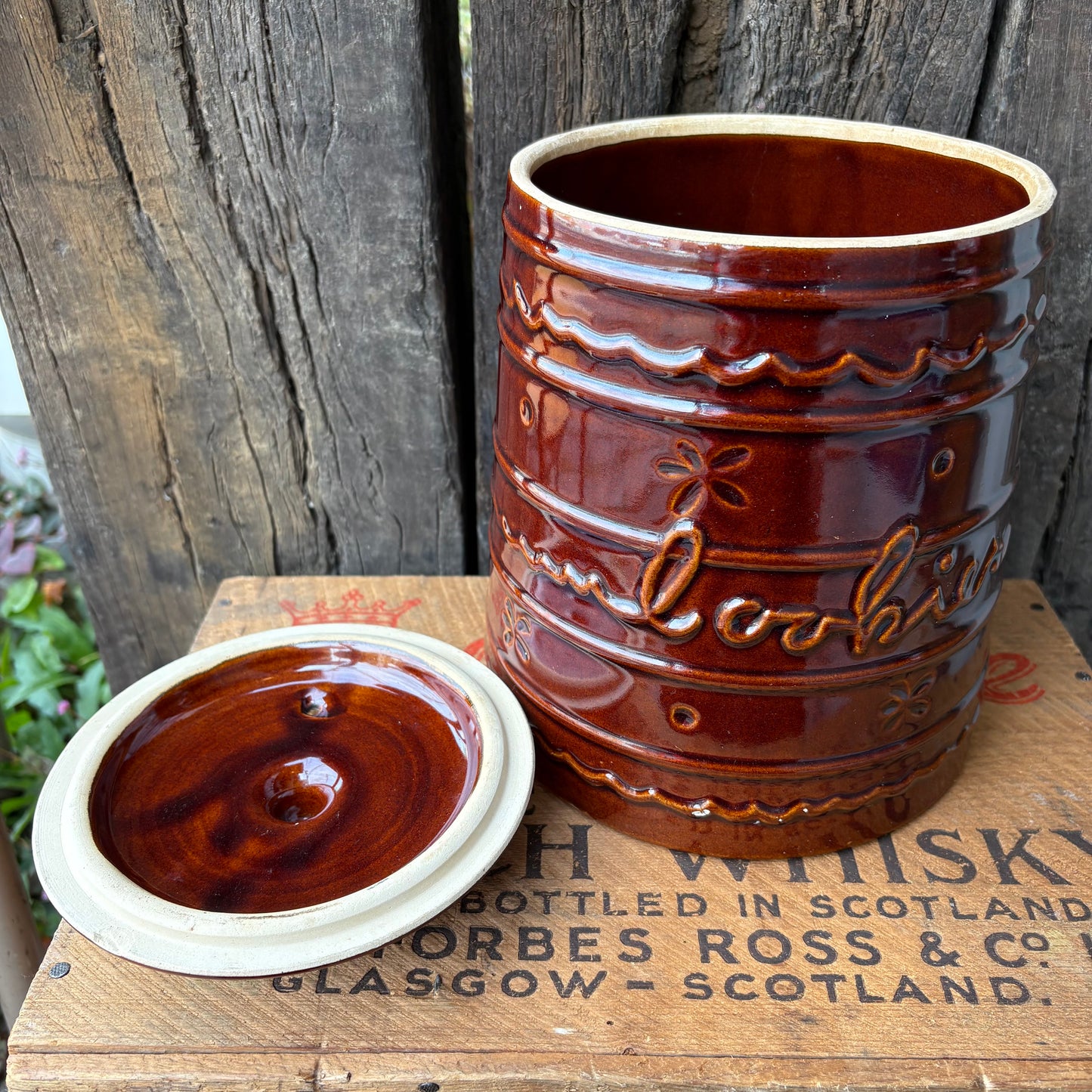 【1950s USA vintage】Marcrest Oven Proof Stoneware Cookie Jar