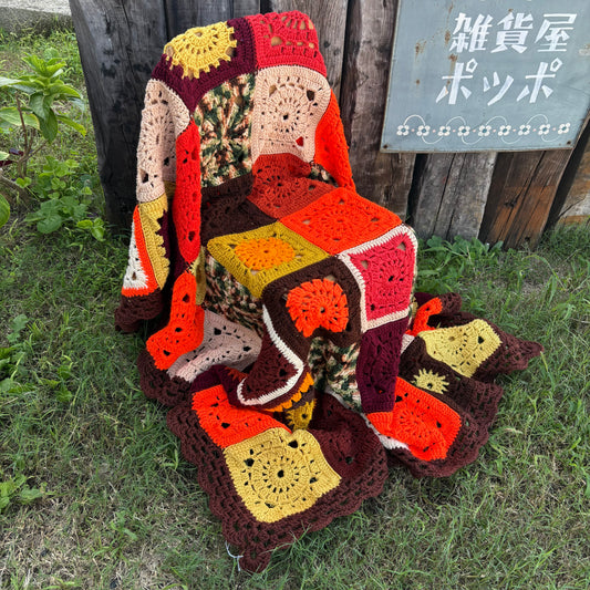 【USA vintage】granny blanket granny square rug