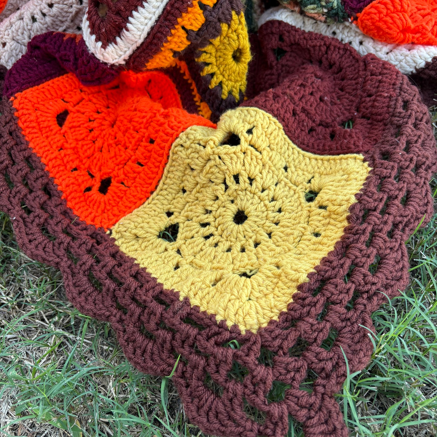 【USA vintage】granny blanket granny square rug
