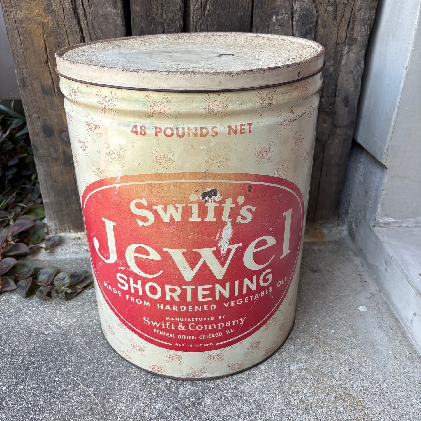 【1950s USA vintage】Swift’s Jewel Shortening 48 Pounds Tin Can