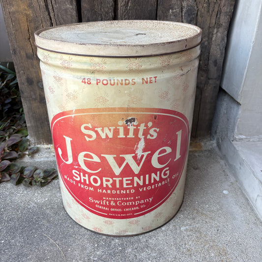【1950s USA vintage】Swift’s Jewel Shortening 48 Pounds Tin Can