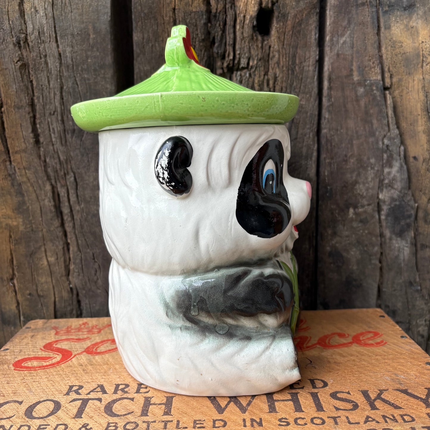 【1960s JAPAN vintage】Ceramic Cookie Jar panda