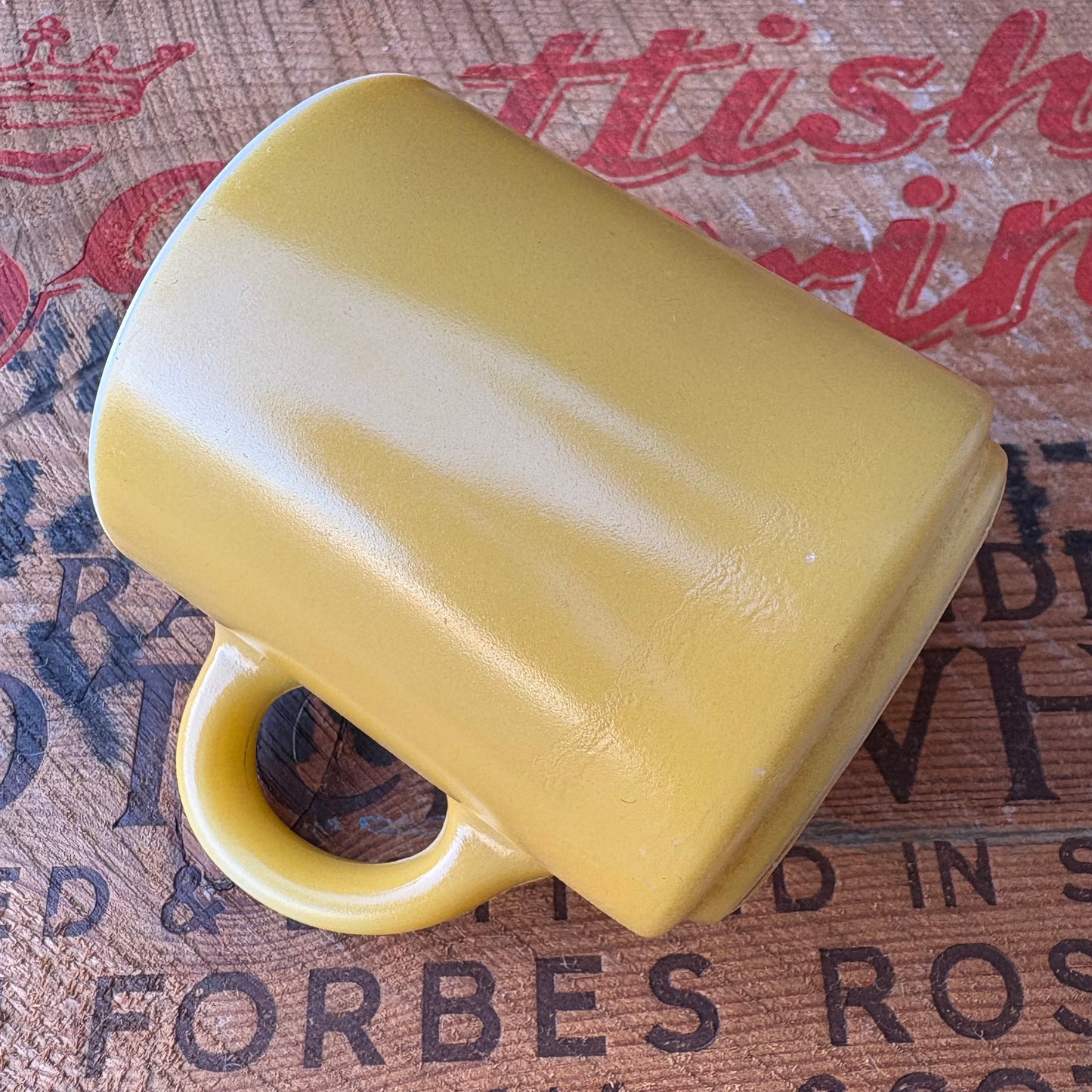 【USA vintage】HAZEL ATLAS mug cup Mustard yellow