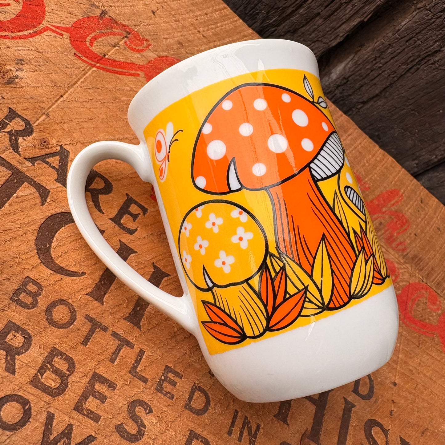 【1970s JAPAN vintage】mushroom coffee mugcup