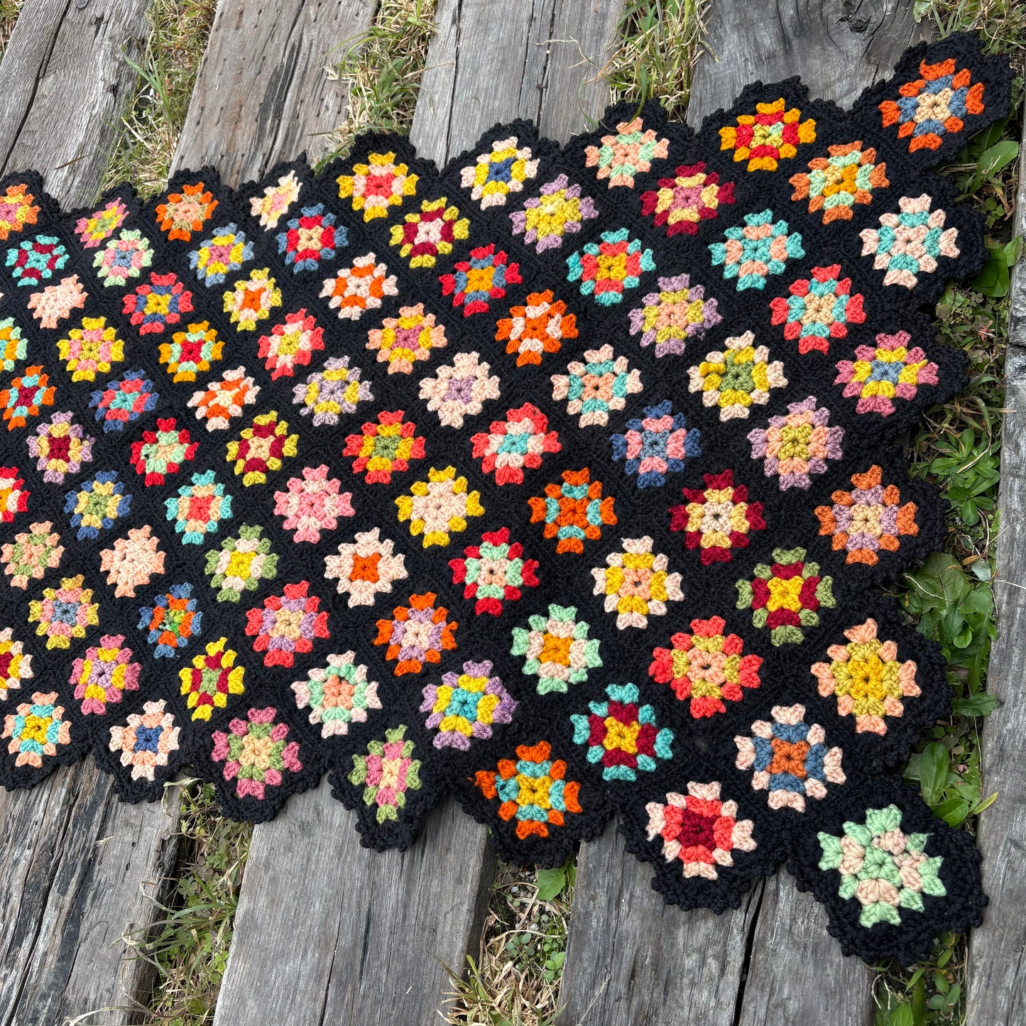 【USA vintage】granny square blanket