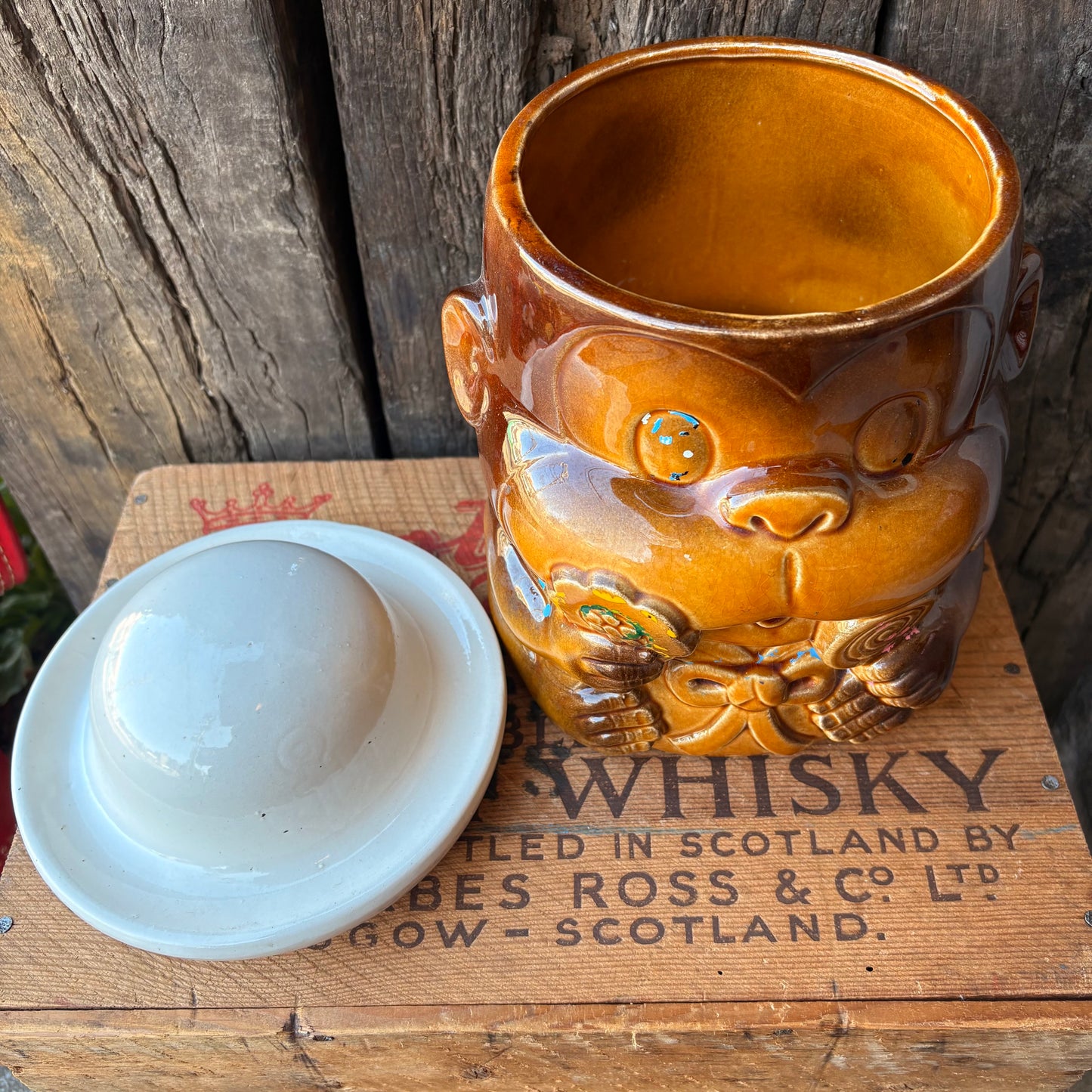 【1960s JAPAN vintage】Monkey Cookie Jar