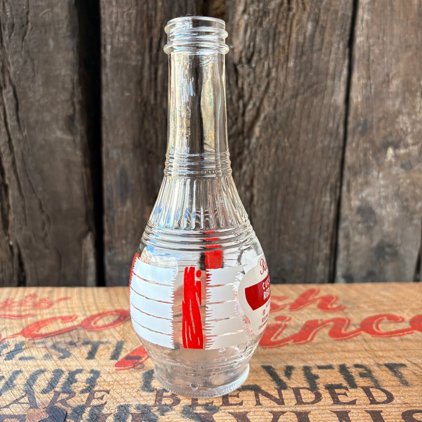 【1960s-1970s USA vintage】REGINA Cucamonga Red Chianti Glass Bottle