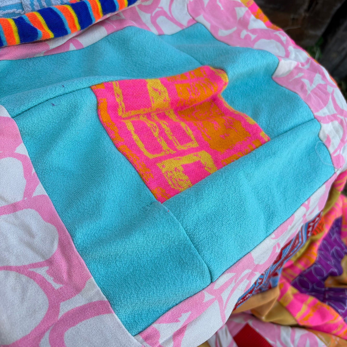 【USA vintage】Psychedelic Patchwork quilt