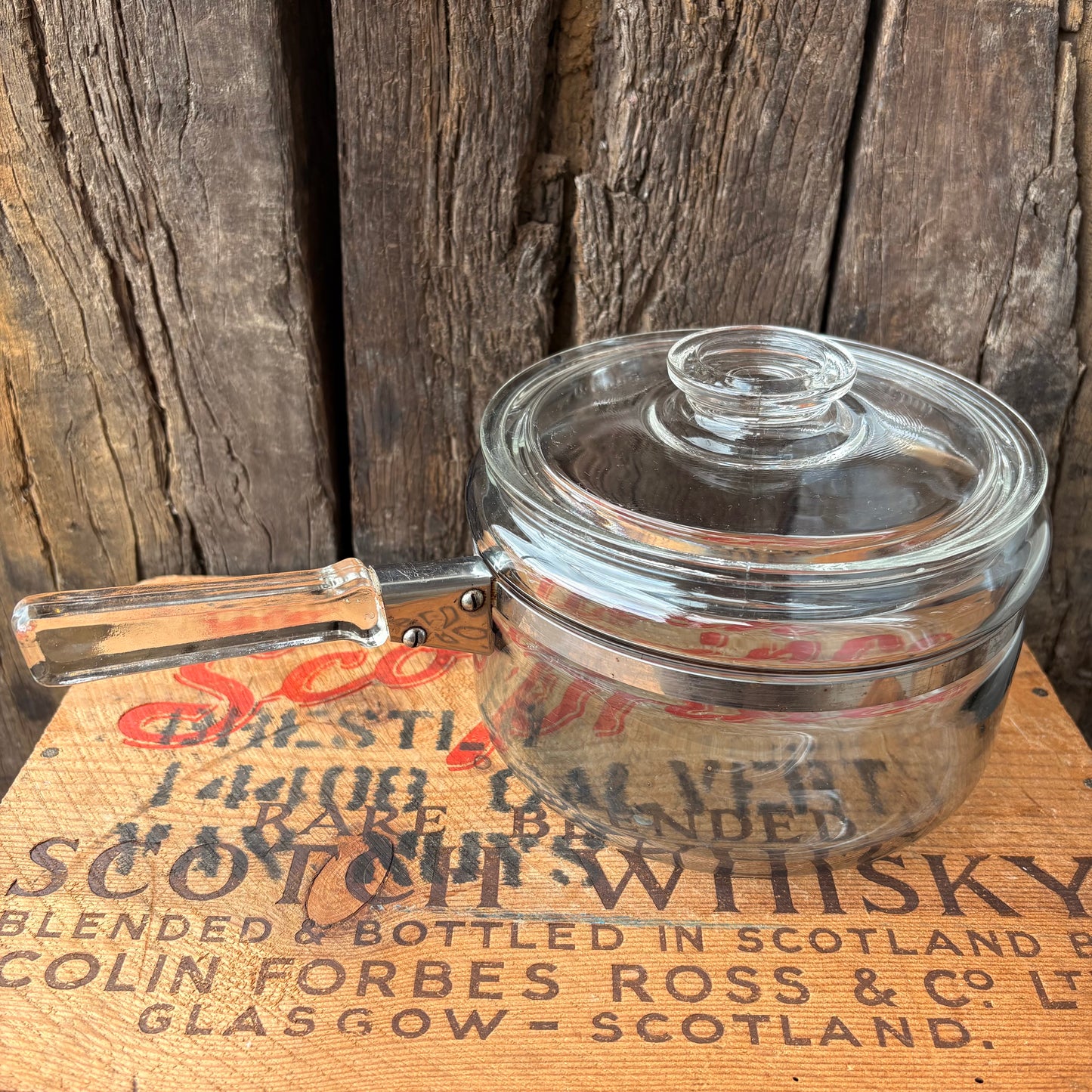 【1940s USA vintage】PYREX FLAME WARE Glass saucepan 7324-B