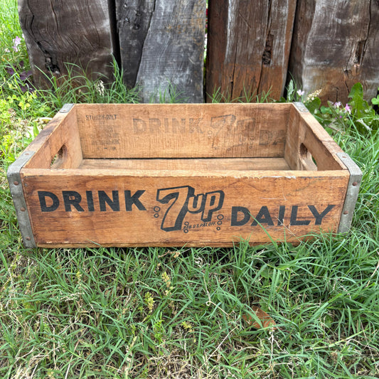 【1970s USA vintage】7UP Wooden Crate