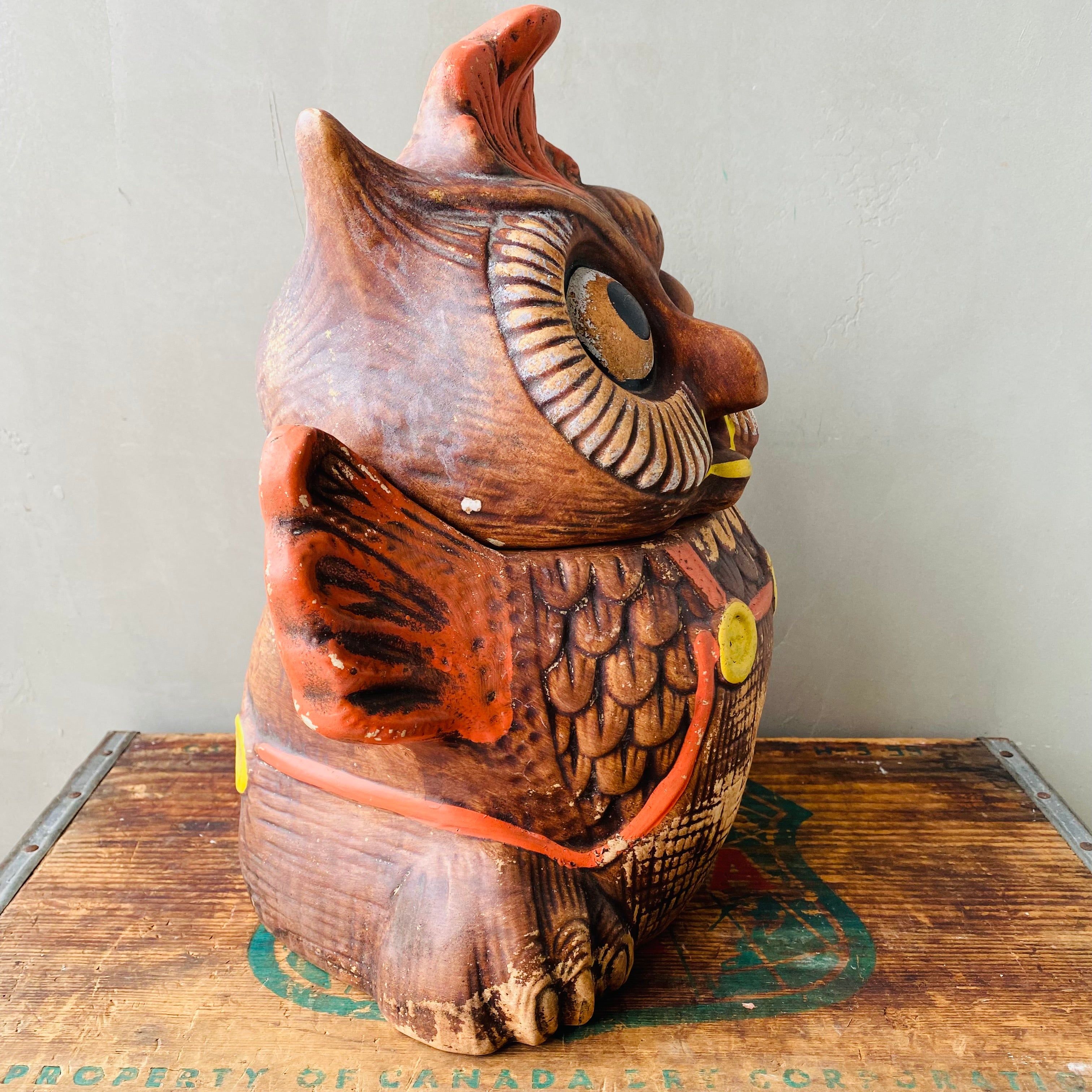 【1960s USA vintage 】owl cookie jar