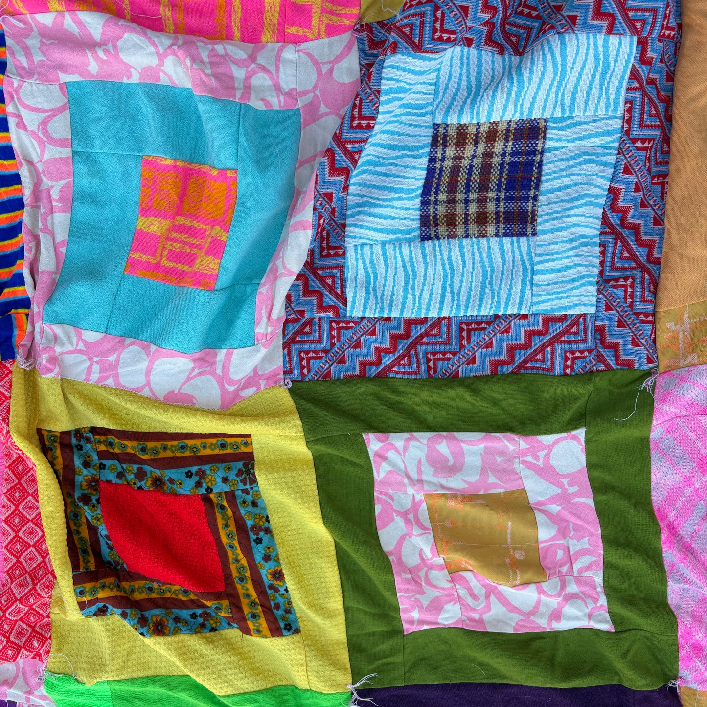 【USA vintage】Psychedelic Patchwork quilt