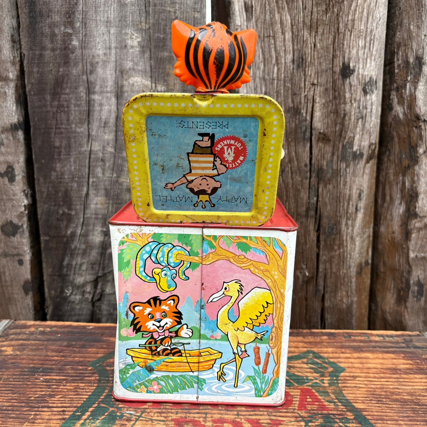 【1968 USA vintage】MATTEL Timmy Tiger in-the-music-box