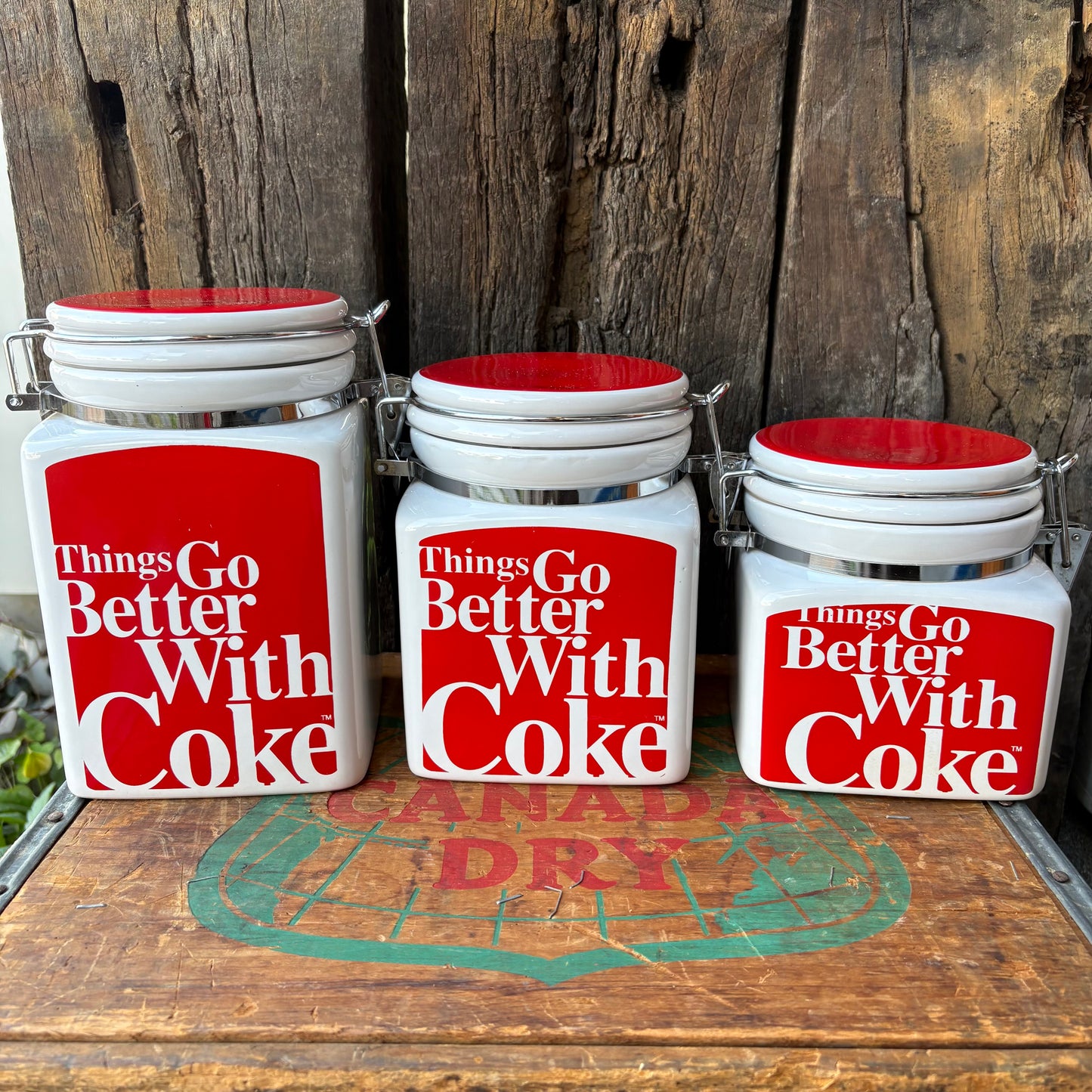 Coca-Cola “Things Go Better With Coke” canister set