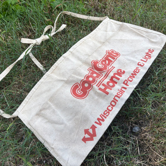【1960s-1970s USA vintage】Wisconsin Power & Light Advertising Work Apron