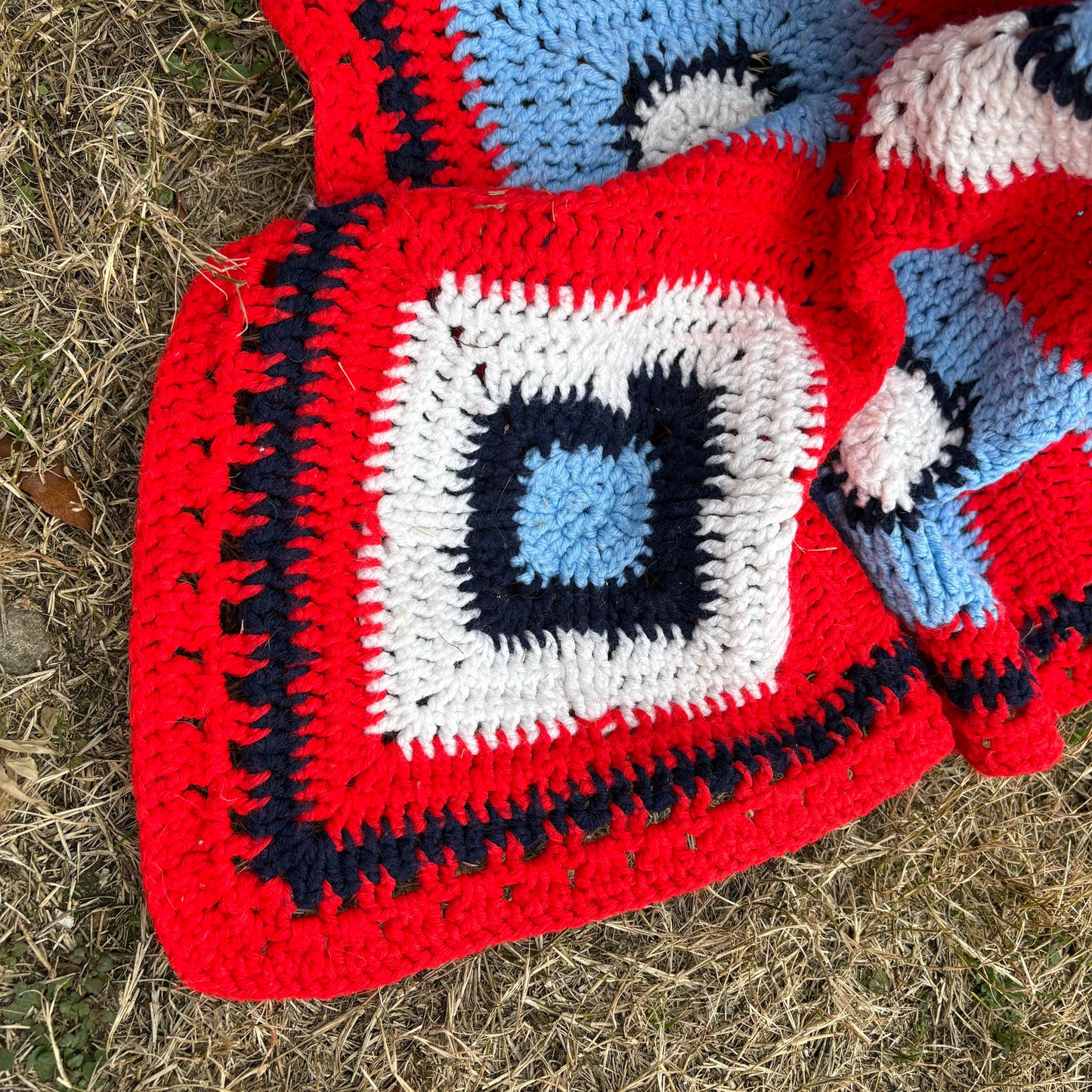【USA vintage】Granny Square Blanket