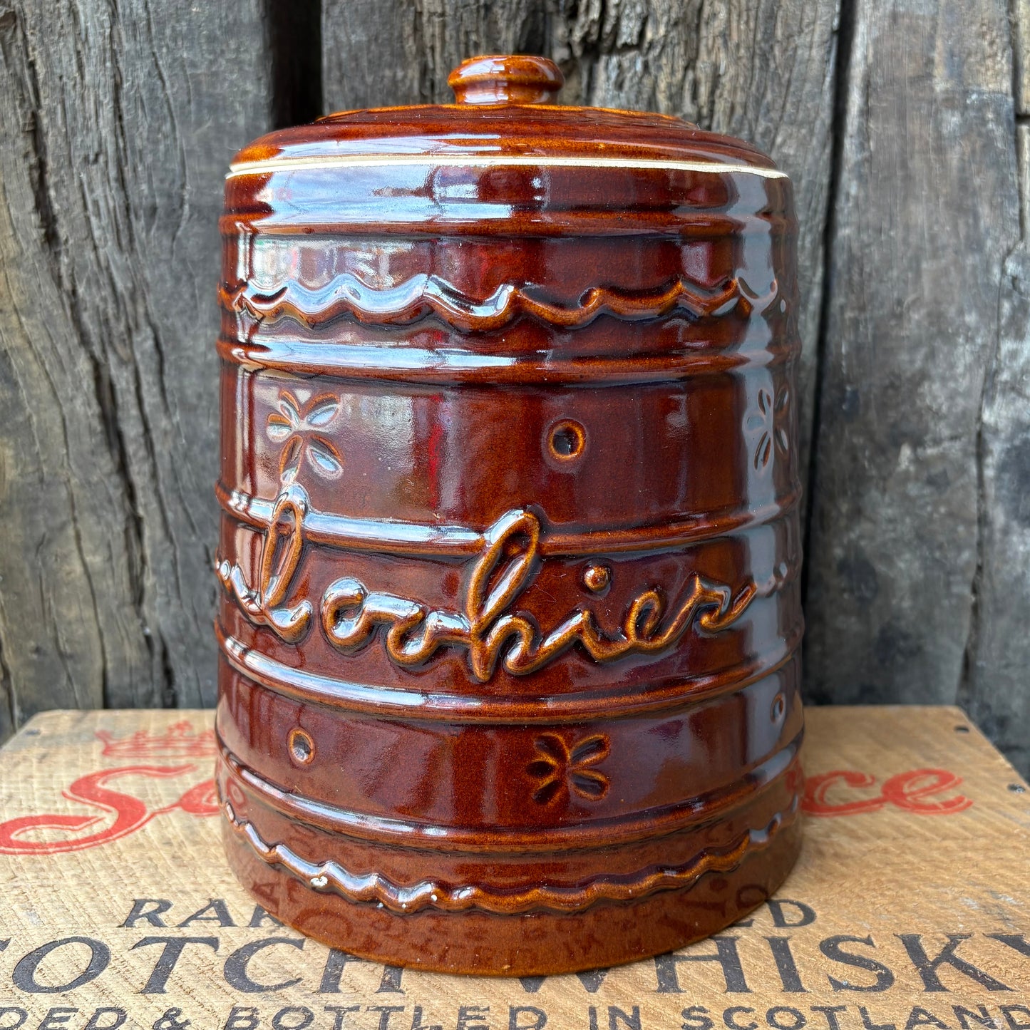 【1950s USA vintage】Marcrest Oven Proof Stoneware Cookie Jar