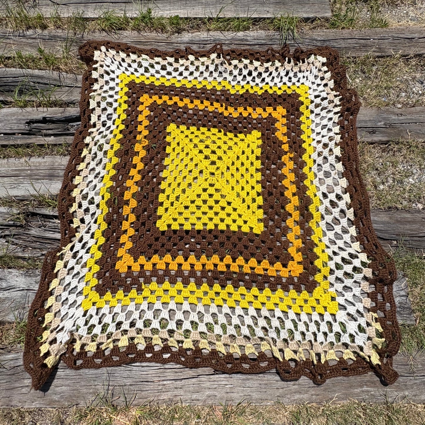 【USA vintage】Granny Square Blanket