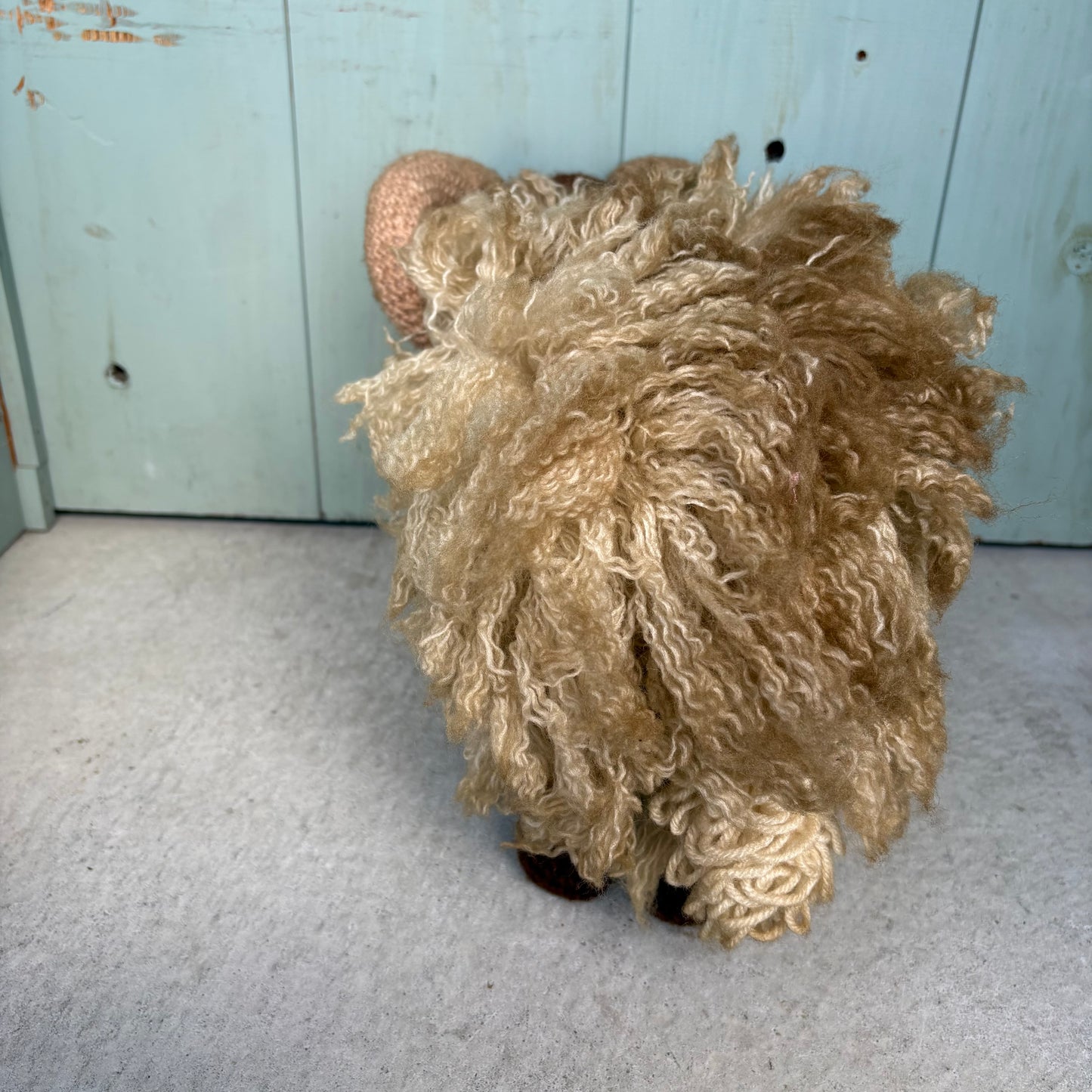 【USA vintage】Handmade Crochet Ram Doll