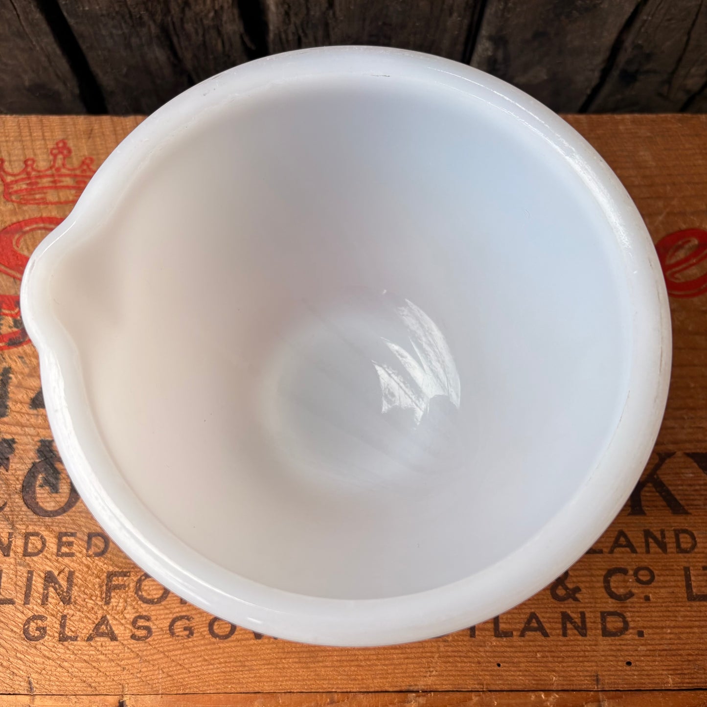 【USA vintage】GLASBAKE Sunbeam Milk Glass Mixing Bowl